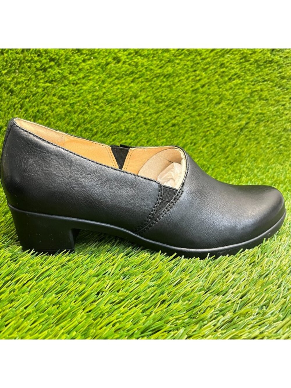 Dansko Camdyn Womens Size 8.5 Black Casual Classic Leather Slip On Heeled Shoes